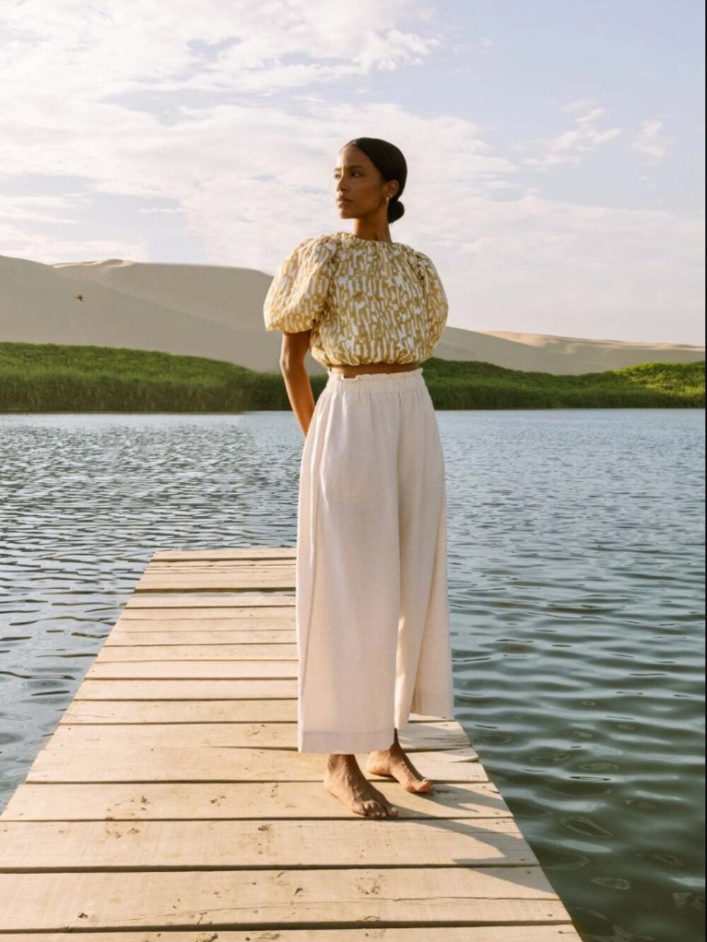 Mirth Andaman Bubble Top Blouse Driftwood